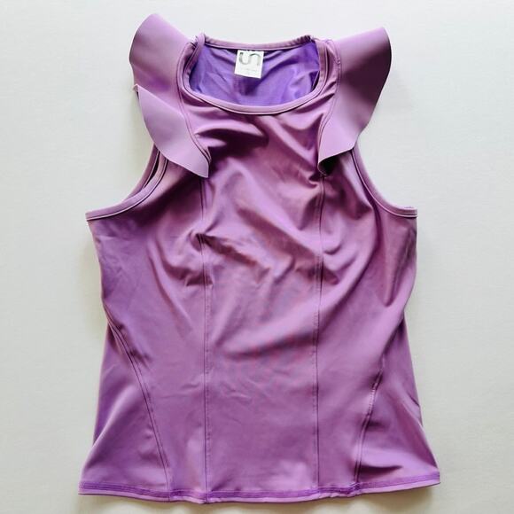 Urban Savage Ruffle Sleeveless Top Size Small Orchid Purple Pickleball Tennis - Picture 2 of 8